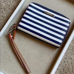 Stella & Dot Chelsea Tech Wallet Navy Stripe
